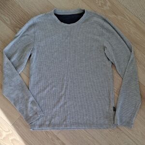 Eddie Bauer Men's Gray Long Sleeve Waffle Shirt - Small